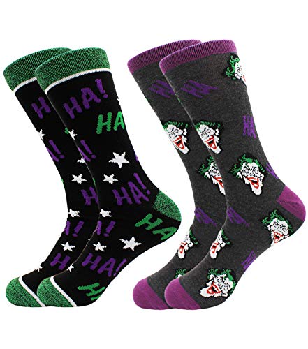 The Joker Ha Ha Socken für Herren, lustig, gemustert, verrücktes Design, Baumwolle, 2 Paar, Mehrfarbig, Einheitsgre von Rainsar