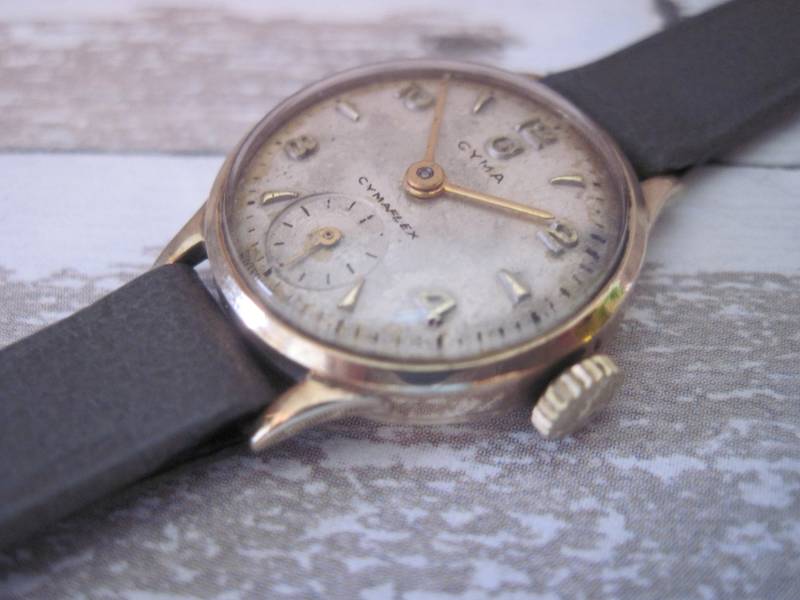 Vintage Cyma 9K Solid Gold Manuelle Damen Armbanduhr Mit Subsekunde Guter Funktionierender Zustand Echt Gold von PointOfTime