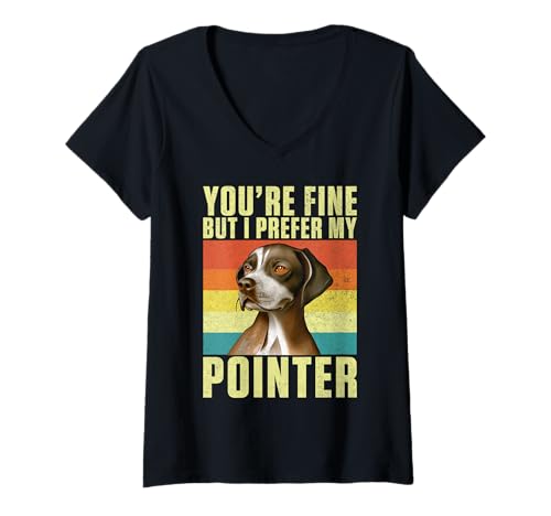 Damen Dir geht es gut, Aber ich bevorzuge Meinen Pointer Dog T-Shirt mit V-Ausschnitt Damen Dir geht es gut, Aber ich bevorzuge Meinen Pointer Dog T-Shirt mit V-Ausschnitt von Pointer Gifts