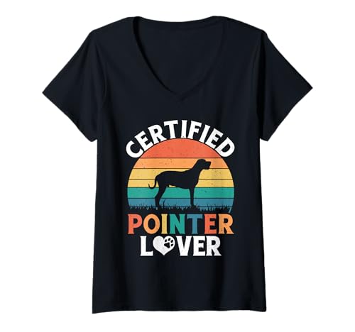 Damen Pointer Dog Certified Pointer-Liebhaber T-Shirt mit V-Ausschnitt Damen Pointer Dog Certified Pointer-Liebhaber T-Shirt mit V-Ausschnitt von Pointer Gifts