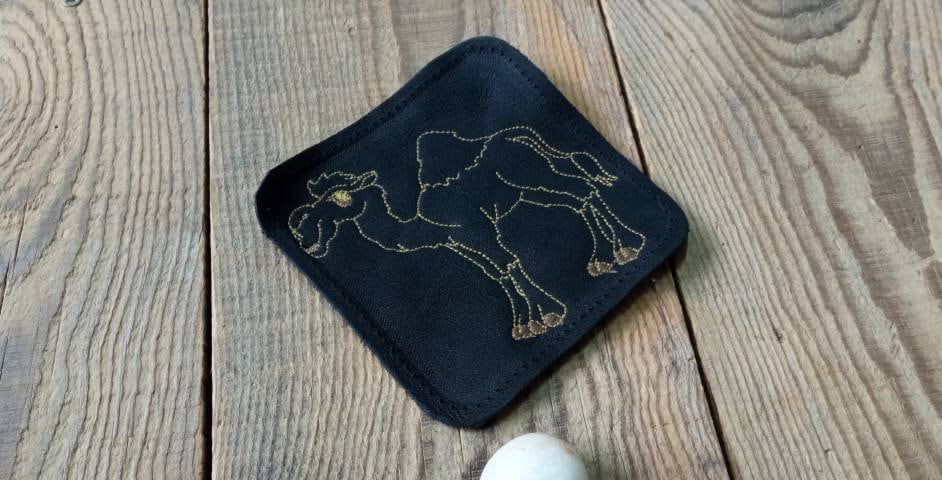 Leder Aufnäher, Camel, Afrika, Wüste, Rucksack, Stickerei, Patches, Mützen, Schürze, Schwarzes Leder, Accessoire Für Die Jagd, Tier von PointingUp