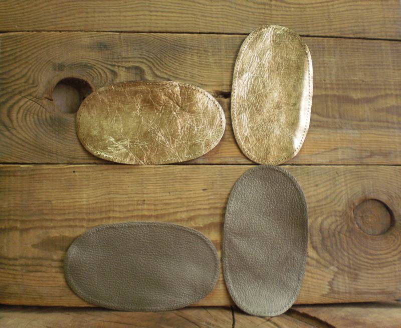 Oval Patches Aus Echtleder Bronze & Gold Pullover Elbow Reparatur von PointingUp