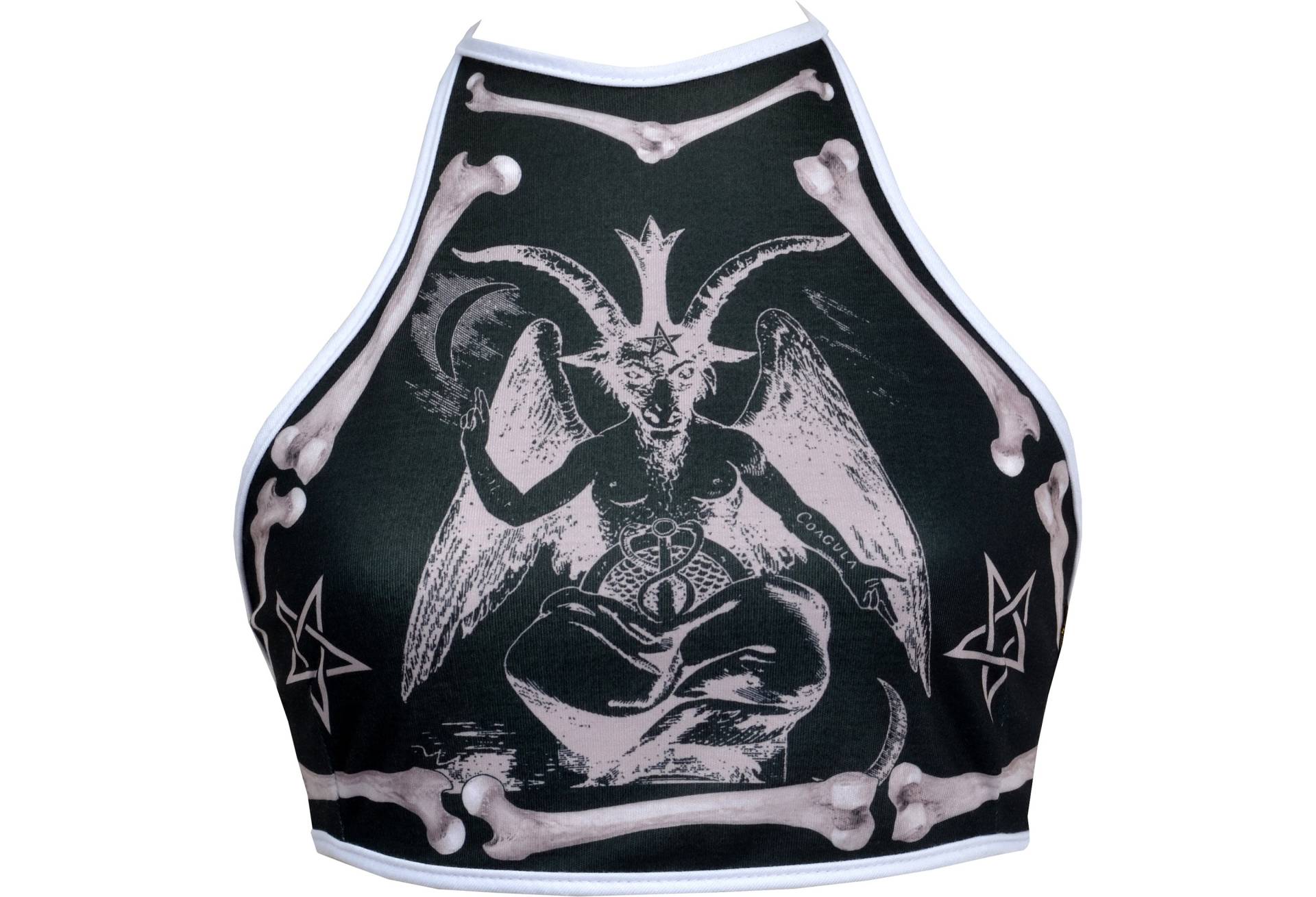 Baphomet Halterneck Top Satanic Goat Gothic Fashion Crop Festival Outfit von PoisonAltClothing