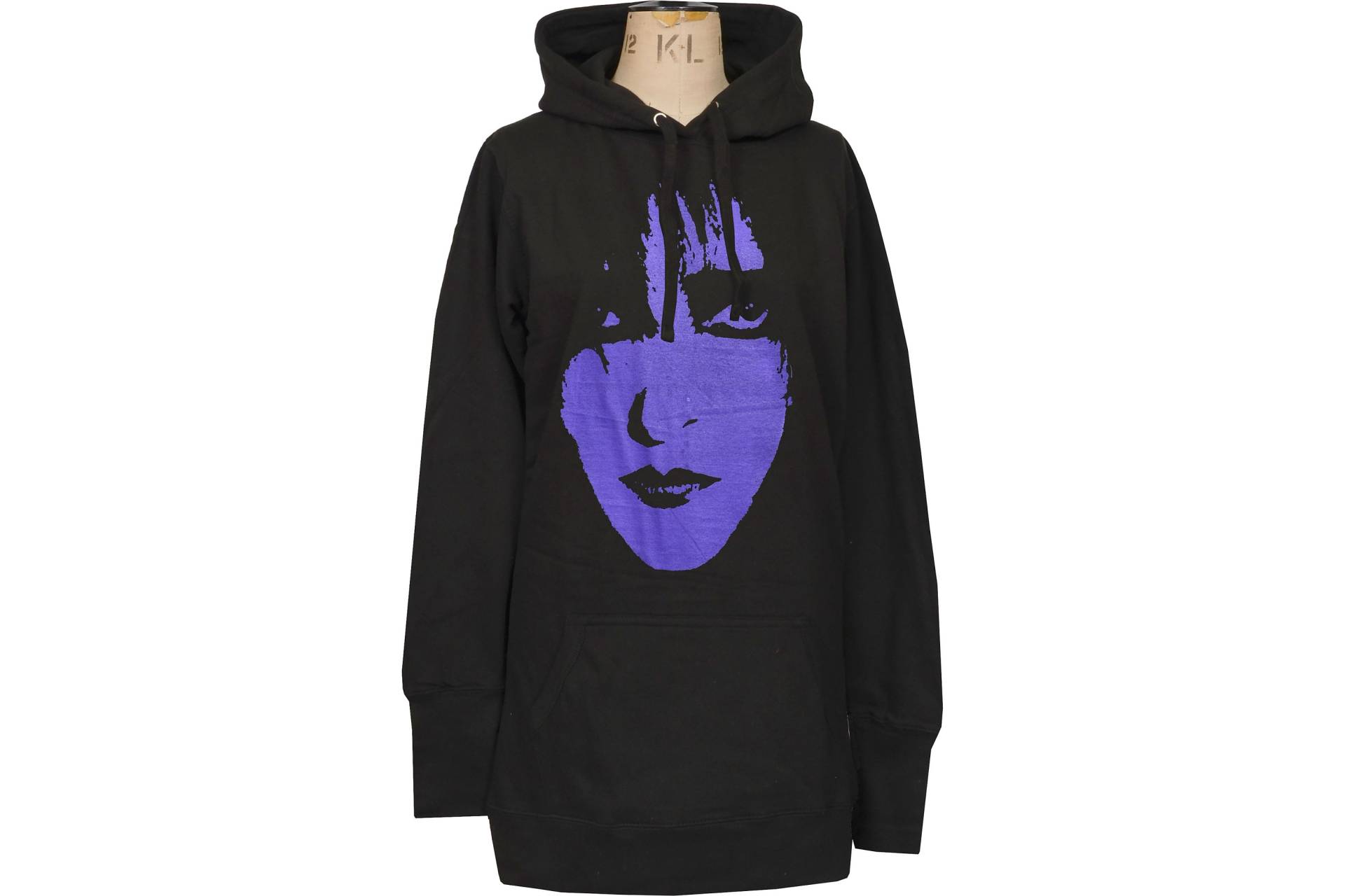 Womens Post Punk Hoodie Kleid Siouxsie & The Banshees Gothic Spellbound | Siouxsie Portrait, Purple Print von PoisonAltClothing