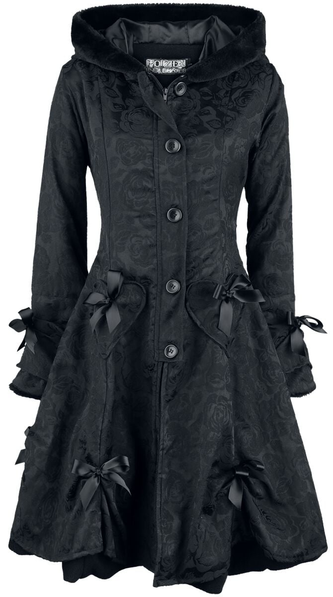 Poizen Industries Alice Rose Coat Wintermantel schwarz in L von Poizen Industries