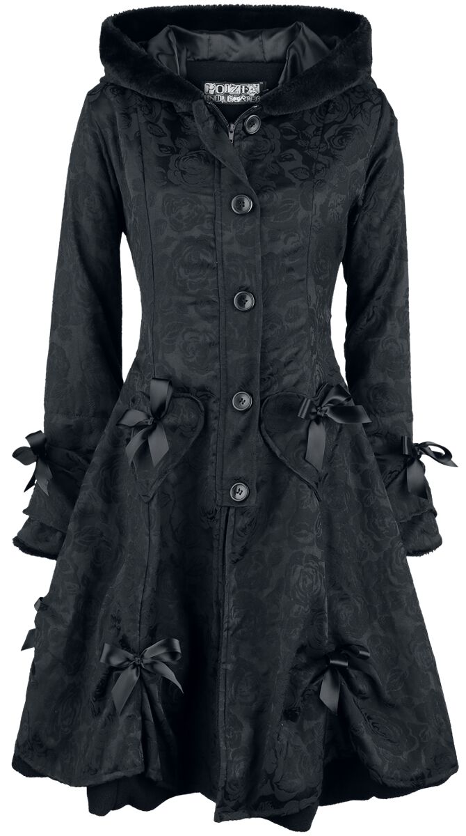 Poizen Industries Alice Rose Coat Wintermantel schwarz in M von Poizen Industries