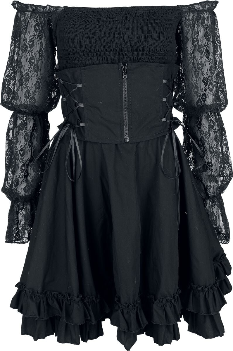 Poizen Industries - Gothic Kurzes Kleid - XS bis XXL - für Damen - Größe XXL - schwarz von Poizen Industries