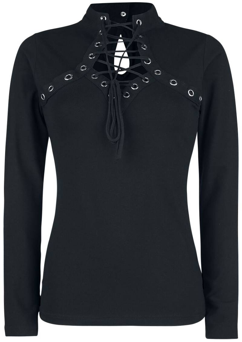 Poizen Industries - Gothic Langarmshirt - Amoret Top - XS bis XL - für Damen - Größe L - schwarz von Poizen Industries