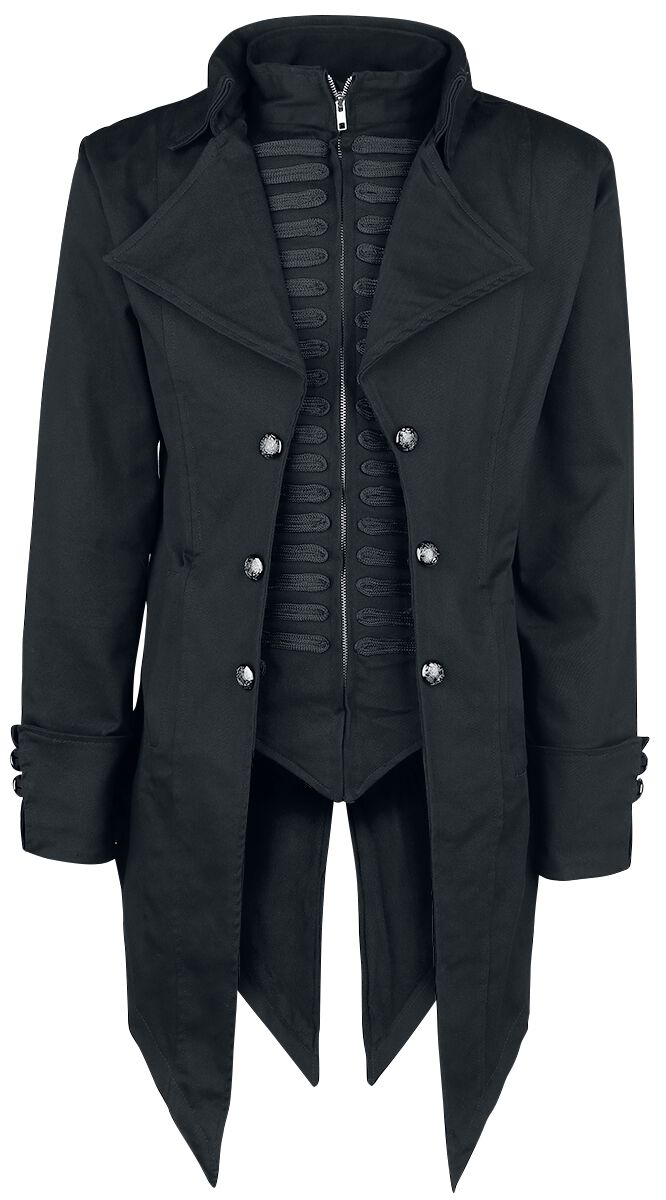 Poizen Industries - Gothic Militärmantel - Barnes Coat - S bis XXL - für Männer - Größe M - schwarz von Poizen Industries