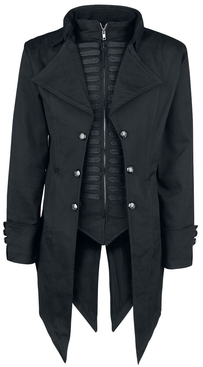 Poizen Industries - Gothic Militärmantel - Barnes Coat - S bis XXL - für Männer - Größe S - schwarz von Poizen Industries