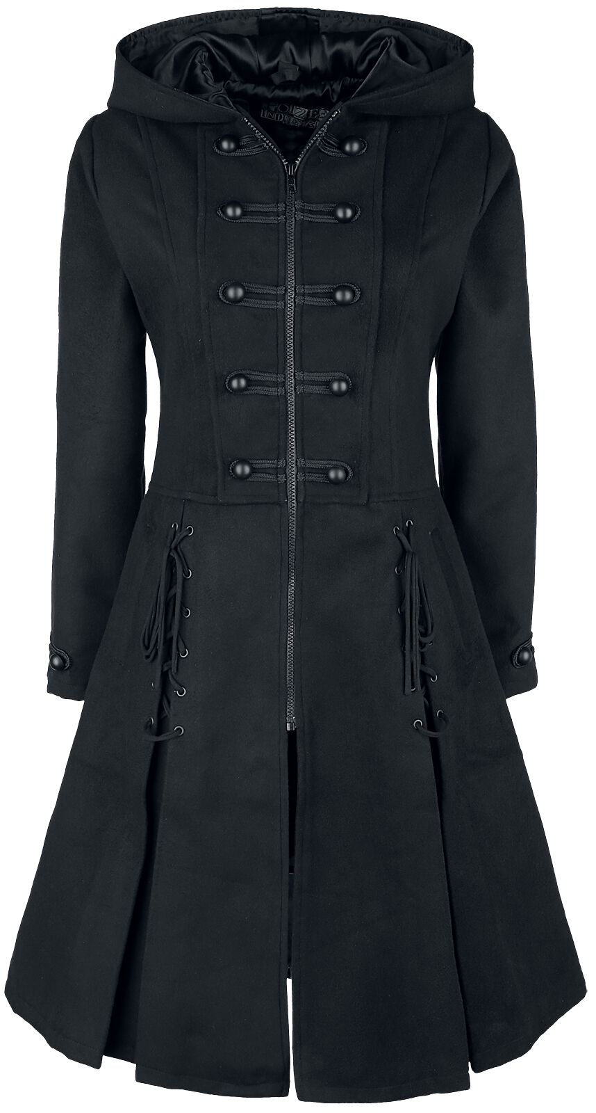 Poizen Industries - Gothic Trenchcoat - Haunt Coat - S bis XXL - für Damen - Größe L - schwarz von Poizen Industries