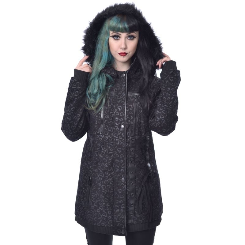 Poizen Industries - Gothic Übergangsjacke - Leo Heart Jacket - S bis M - für Damen - Größe M - schwarz von Poizen Industries