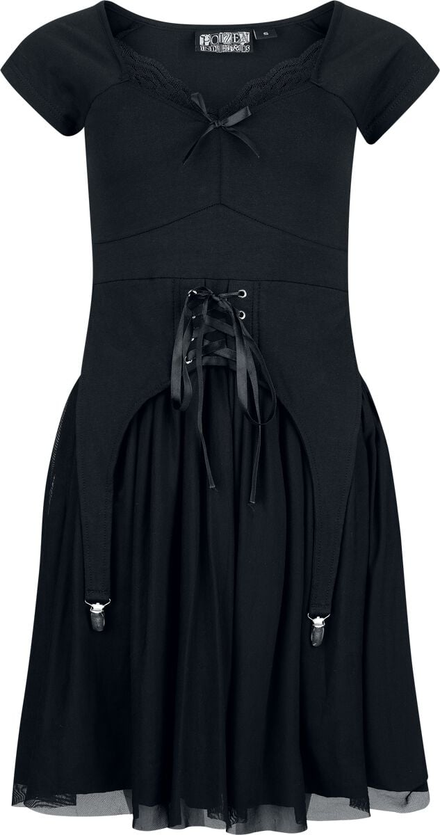 Poizen Industries Katya Dress Mittellanges Kleid schwarz in 3XL von Poizen Industries