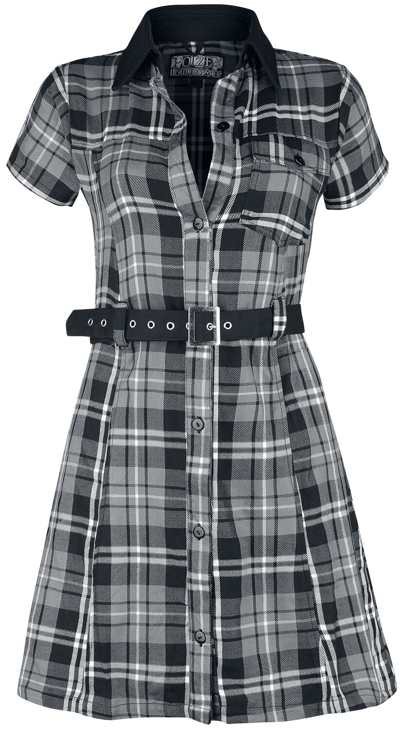 Poizen Industries Kurzes Kleid - Adelaide Dress - XS bis XL - für Damen - Größe S - schwarz/grau/weiß von Poizen Industries