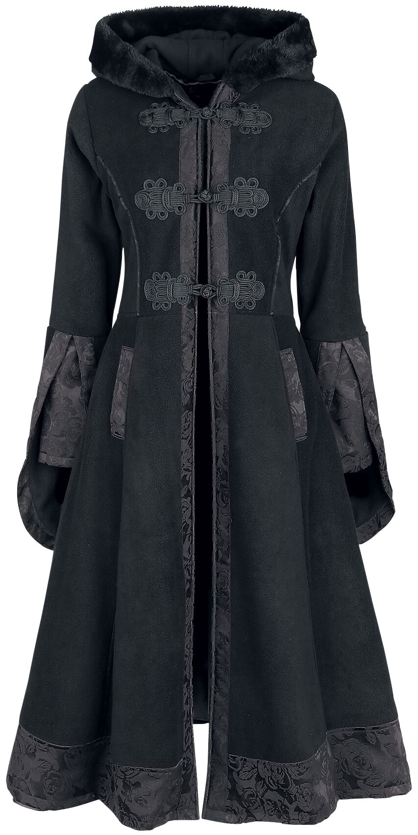 Poizen Industries Mantel - Luella Coat - S bis XL - für Damen - Größe L - schwarz von Poizen Industries