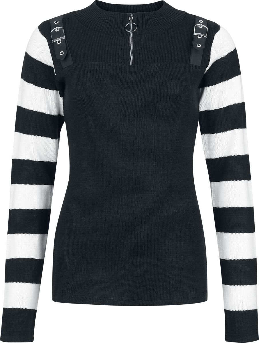 Poizen Industries Revel Top Sweatshirt schwarz weiß in L von Poizen Industries