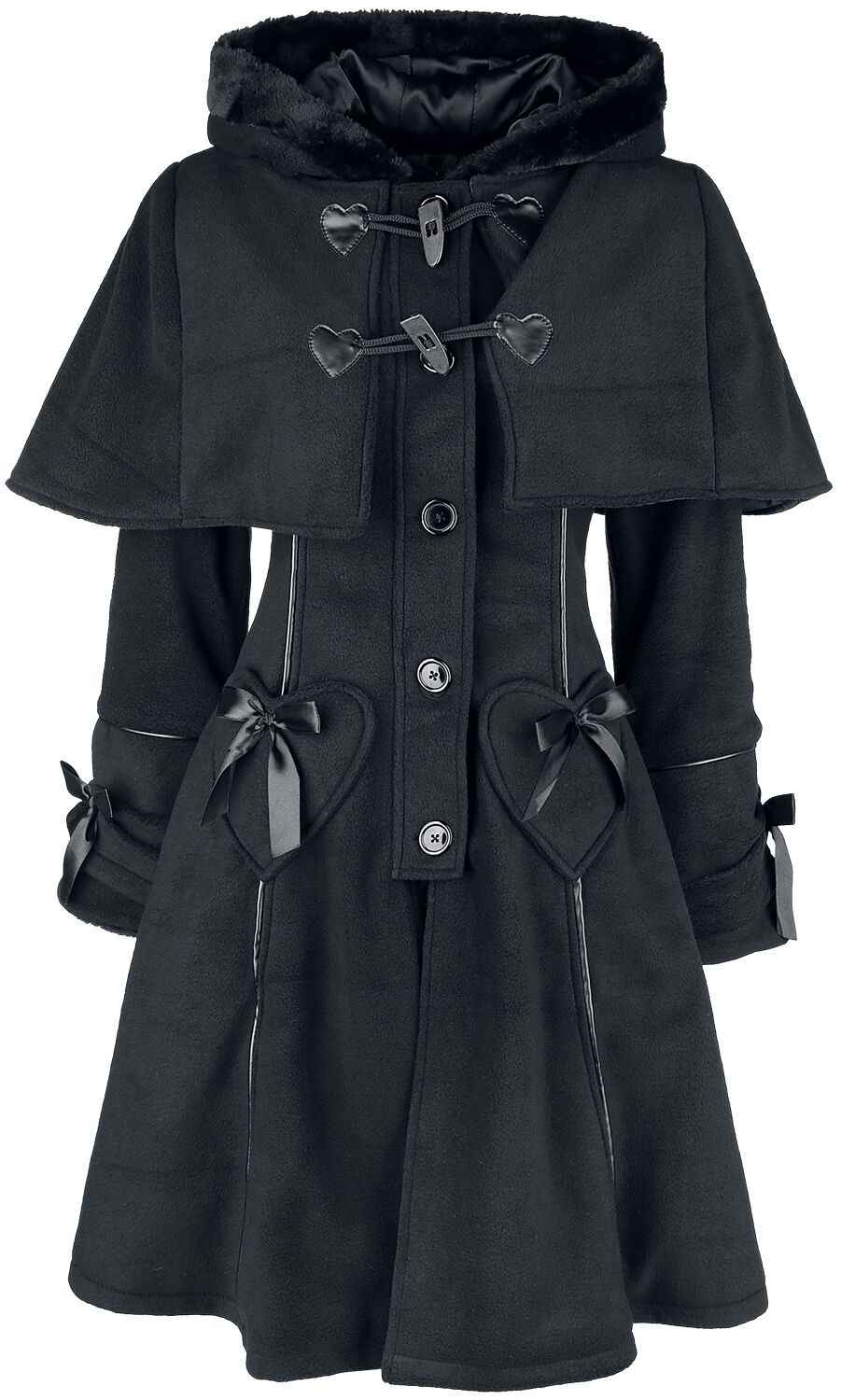 Poizen Industries - Rockabilly Mantel - Edelmina Coat - M bis 4XL - für Damen - Größe XL - schwarz von Poizen Industries