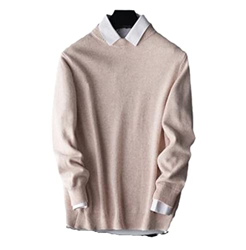 Kaschmir Baumwolle Pullover Herren Herbst und Winter Strickpullover Robe Pullover Herren Rundhals Sweater, Khaki O-Ausschnitt, XX-Large von Pokem&Hent