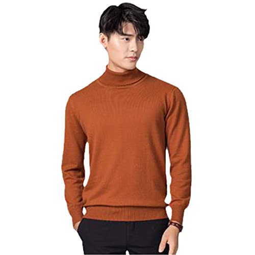 Kaschmir Rollkragenpullover Herren Herbst/Winter Rollkragen Langarm Reine Farbe Pullover Herren, champagnerfarben, Small von Pokem&Hent