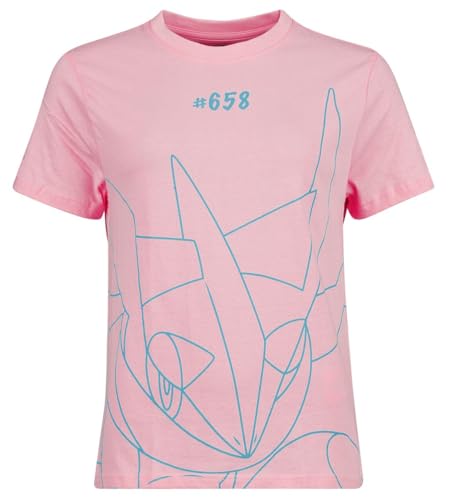 Difuzed Unisex Kinder Pokémon-Greninja-Damen Frauen Mädchen Kurzarm T-Shirt, Pink von Pokémon