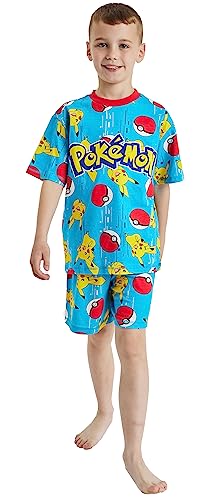 Pokemon Kurzer Schlafanzug für Jungen, Gamer, Gamer, Pokemon Blauer Shorty, 116 von Pokémon