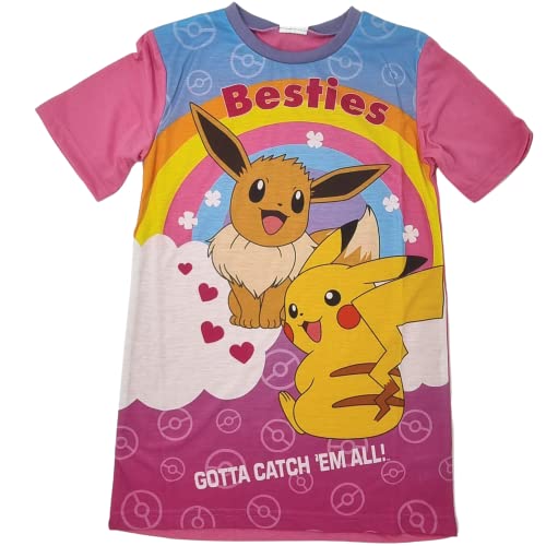 Pikachu und Eevee "Besties" Pokemon Mädchen-Nachthemd/Nachthemd 5–12 Jahre, Rosa / Multi, 5-6 Jahre von Pokémon