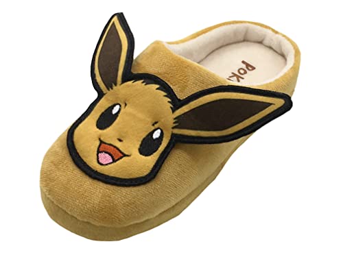 Pokemon, Jungen oder Mädchen Pokemon Eevee Hausschuhe mit 3D-Ohren, Beige, Größe 10 UK, 28 EU von Pokémon