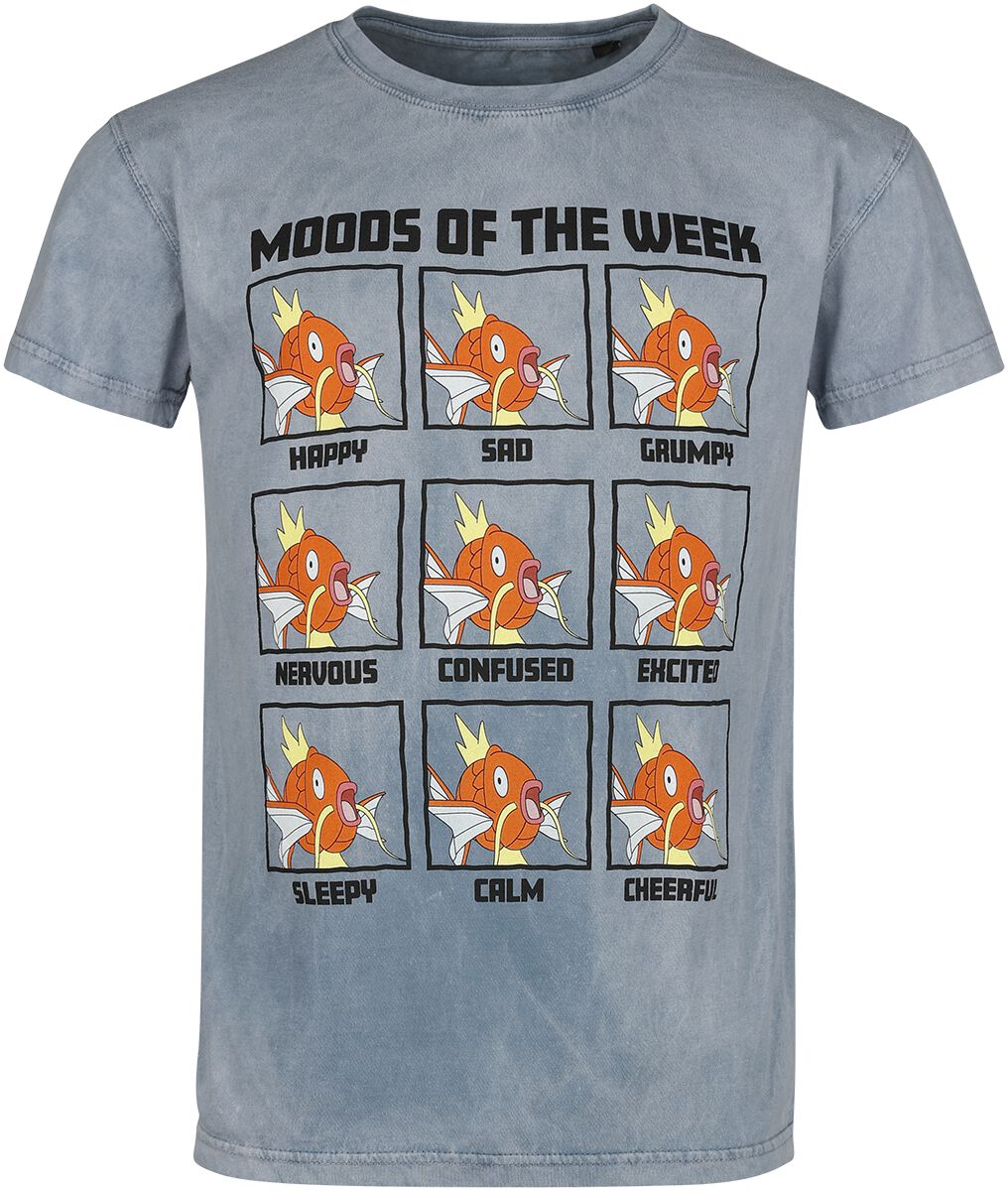 Pokémon - Anime T-Shirt - Karpador - Moods Of The Week - S bis XXL - für Männer - Größe S - blau  - EMP exklusives Merchandise! von Pokémon