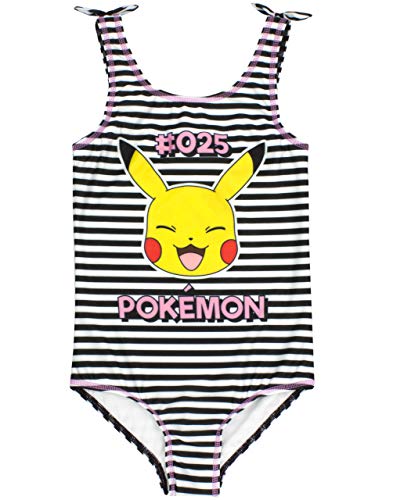 Pokemon Badeanzug Mädchen Pikachu Schwarz-Weiß Schwimmkostüm Kinder 5-6 Jahre von Pokemon