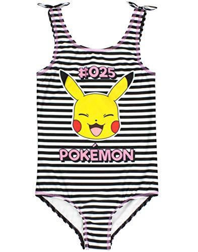 Pokemon Badeanzug Mädchen Pikachu Schwarz-Weiß Schwimmkostüm Kinder 8-9 Jahres von Pokémon