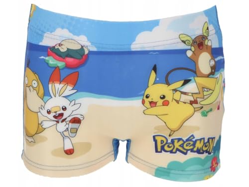 Pokemon Badehose mit elastischem Bund und Kordelzug (DE/NL/SE/PL, Numerisch, 152, Regular, hellblau) von Pokémon