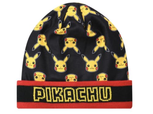 Pokemon Beanie Mütze Wintermütze (DE/NL/SE/PL, Numerisch, 54, schwarz/rot) von Pokémon