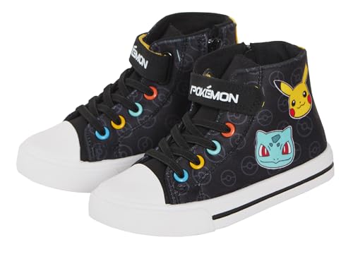 Pokemon Canvas Hi Top Sneaker mit Reißverschluss Kinder Pikachu Sportschuhe Plimsolls Pumps, Schwarz , 33 EU Pokemon Canvas Hi Top Sneaker mit Reißverschluss Kinder Pikachu Sportschuhe Plimsolls Pumps, Schwarz , 33 EU von Pokémon