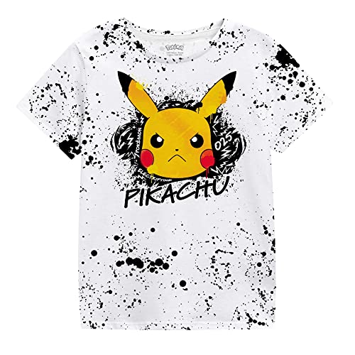 Pokemon - Electrifying 025 T-Shirt für Kinder (140-146) (Weiß/Schwarz/Gelb) von Pokémon