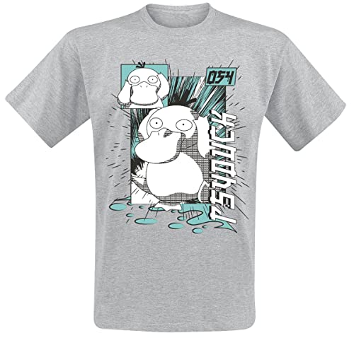 Pokémon Enton Männer T-Shirt grau M 97% Baumwolle, 3% Polyester Anime, Fan-Merch, Gaming, Pikachu von Pokémon