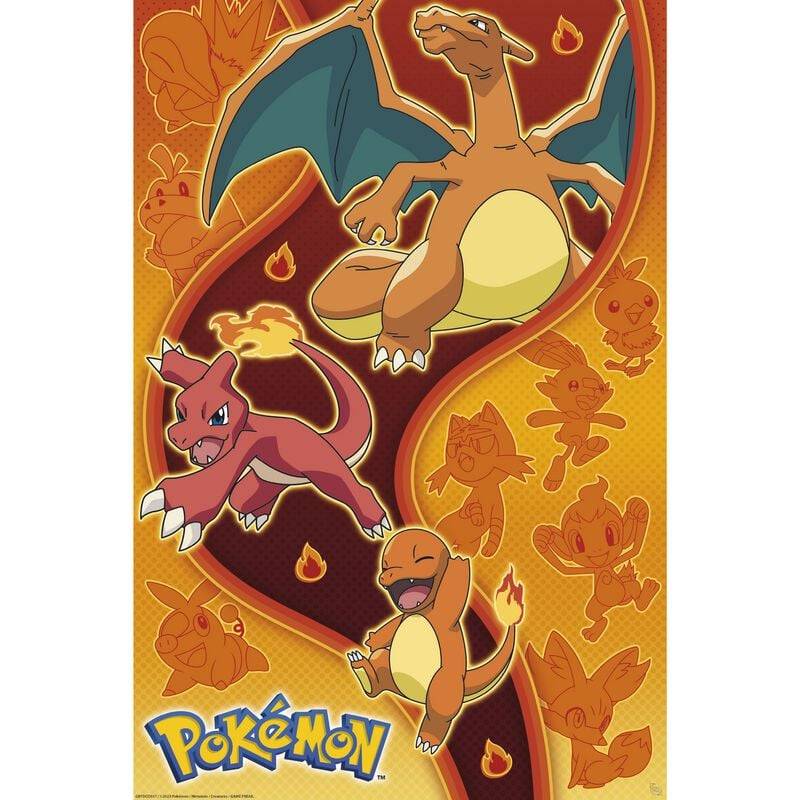 Pokémon Fire Starters Poster multicolor von Pokémon
