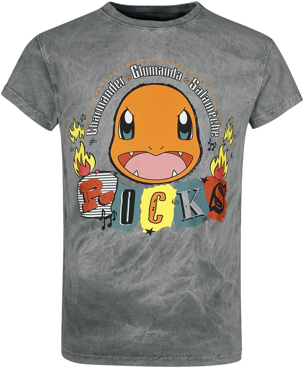 Pokémon - Gaming T-Shirt - Glumanda - Rocks - S bis XXL - für Männer - Größe M - grau  - EMP exklusives Merchandise! von Pokémon