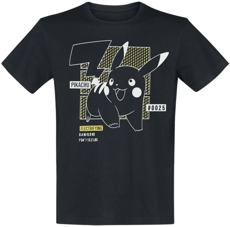 Pokémon - Gaming T-Shirt - Pikachu Lineart - S bis M - für Männer - Größe S - schwarz von Pokémon