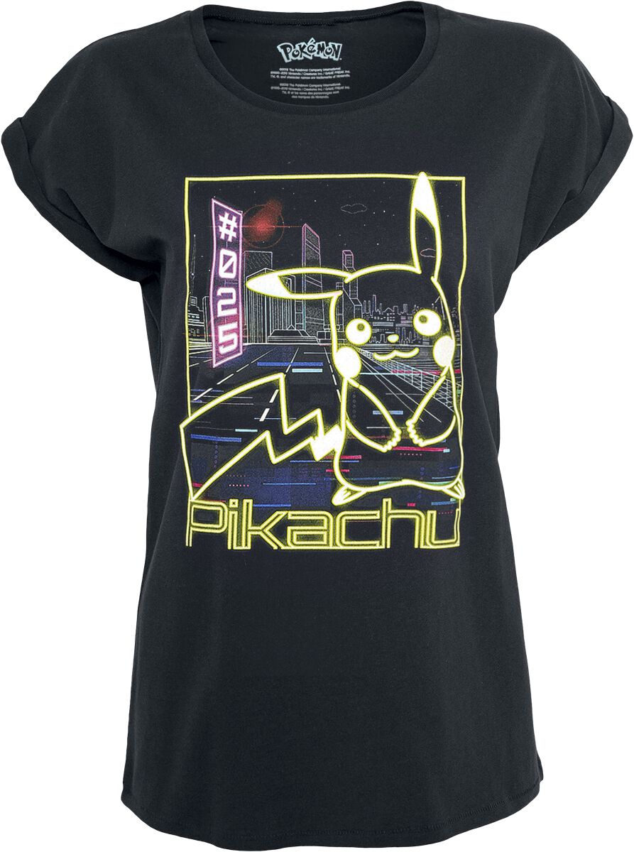 Pokémon - Gaming T-Shirt - Pikachu - Neon - S bis XXL - für Damen - Größe L - schwarz  - EMP exklusives Merchandise! von Pokémon