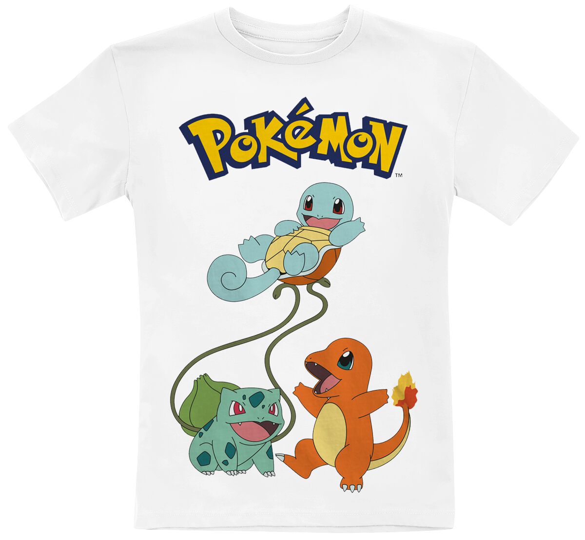 Pokémon - Gaming T-Shirt für Kinder - Kids - Original Trio - für Mädchen & Jungen - weiß von Pokémon