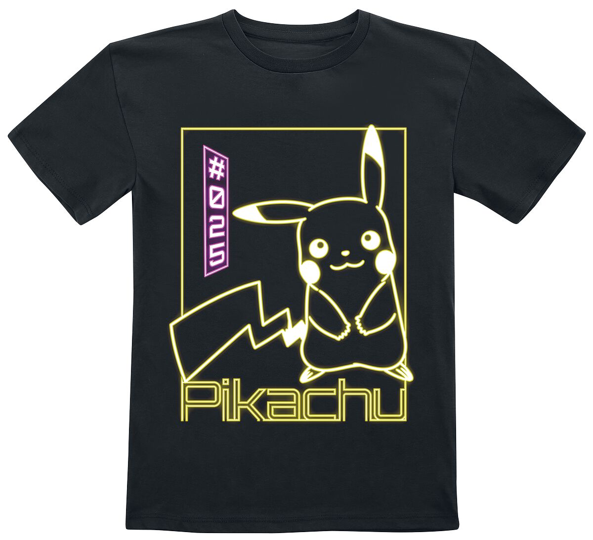 Pokémon - Gaming T-Shirt für Kinder - Kids - Pikachu Neon - für Mädchen & Jungen - schwarz von Pokémon