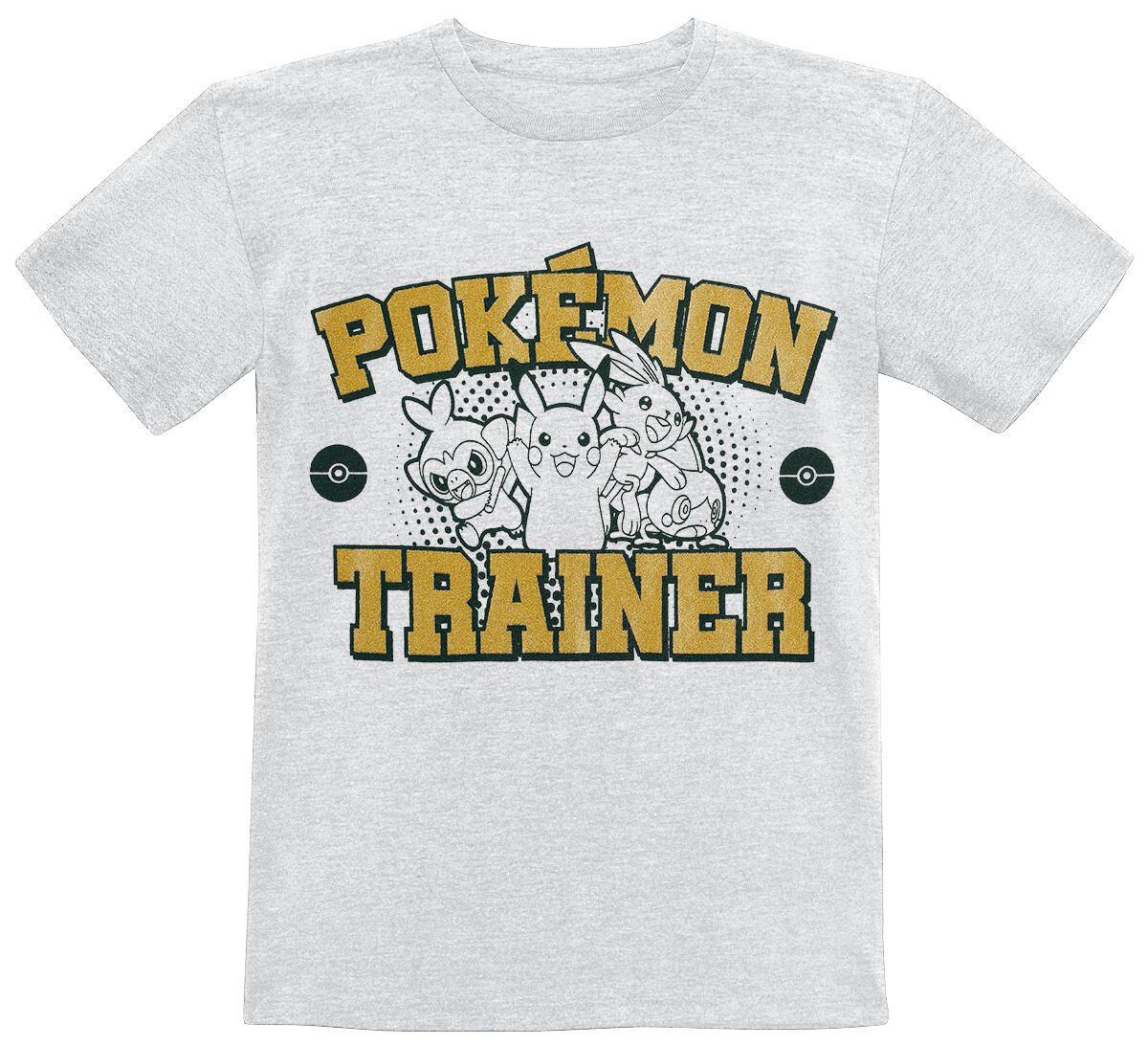 Pokémon - Gaming T-Shirt für Kinder - Kids - Pokémon Trainer - für Mädchen & Jungen - grau meliert  - EMP exklusives Merchandise! von Pokémon