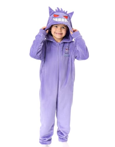 Pokémon Gengar Jungen Onesie | Kinder-Schlafanzug mit Kapuze und 3D-Ohren im Gengar-Charakter-Grafikdruck in Lila | Taschenmonster-Pyjama-Nachtwäsche für Kinder Pokémon Gengar Jungen Onesie | Kinder-Schlafanzug mit Kapuze und 3D-Ohren im Gengar-Charakter-Grafikdruck in Lila | Taschenmonster-Pyjama-Nachtwäsche für Kinder von Pokémon