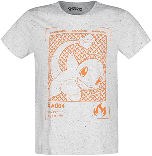 Pokémon Glumanda Männer T-Shirt weiß M 100% Baumwolle Anime, Fan-Merch, Gaming, von Pokémon