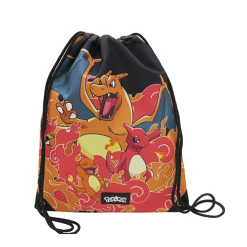 Pokemon Gym Rucksack, Charmander Schultasche, Jugend Rucksack mit Kordelzug, Gepäcktasche, Geschenk für Jungen und Teenager - Orange von Pokémon