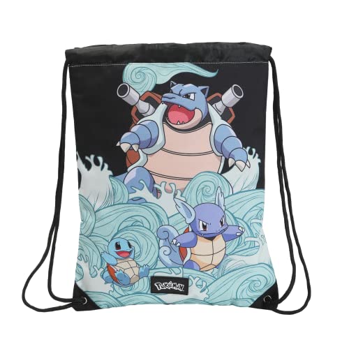 Pokemon Gym Rucksack, Squirtle Schultasche, Jugend Rucksack mit Kordelzug, Gepäcktasche, Geschenk für Jungen und Teenager - Blau von Pokémon