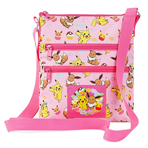 Pokemon Handtasche Mädchen Trendige Umhängetasche Kinder Coole kindertasche Pikachu Fanartikel Offizielles Merchandise Geschenke für Pokemon Fans, Rosa von Pokémon