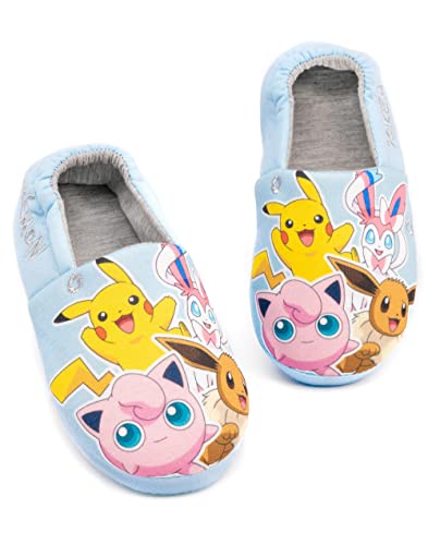 Pokemon Hausschuhe Mädchen Kinder Pikachu Sylveon Eevee Blaue Schuhe Müßiggänger 30 von Pokemon