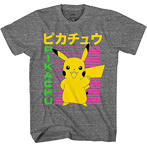 Pokemon Herren Pikachu Game Shirt - Gotta Catch Em All - Offizielles T-Shirt, Charcoal Heather, XX-Large von Pokémon