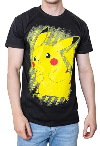 Pokemon Herren Pokémon Pikachu Electric Static Power T-Shirt - Schwarz - Klein von Pokémon